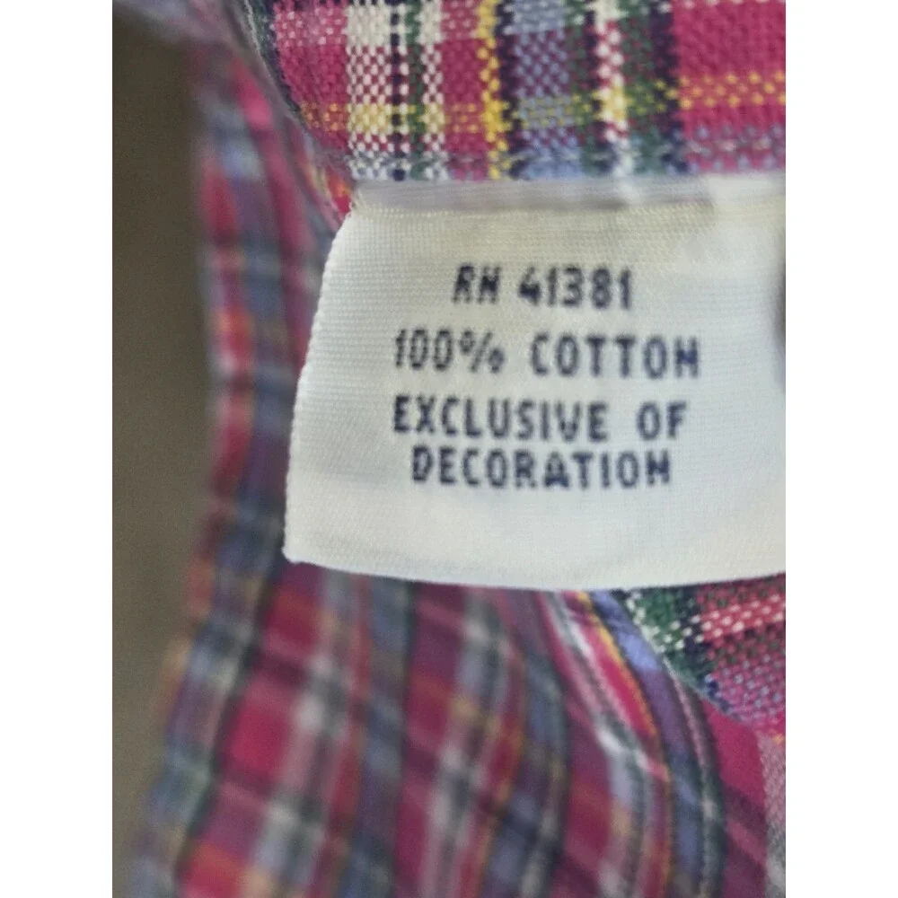Polo Ralph Lauren Shirt Mens XL Pink Plaid Flesh Pony Button Down Oxford
